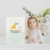 Visbeer Foto Zeilboot Kinderen Verjaardag Elke Lee Bedankkaart (Staand voorkant)