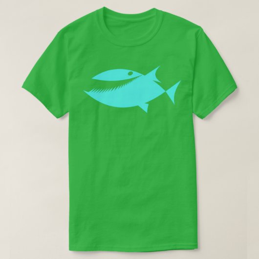 visblauw t-shirt (Design voorkant)