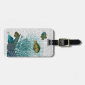 Visblauwe schalen en koralen bagagelabel (Voorkant horizontaal)