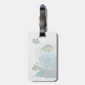 Visblauwe schalen en koralen bagagelabel (Achterkant verticaal)