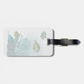 Visblauwe schalen en koralen bagagelabel (Achterkant horizontaal)