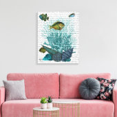 Visblauwe schalen en koralen canvas afdruk (Insitu (Woonkamer))