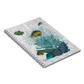 Visblauwe schalen en koralen notitieboek (Rechterzijde)