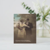 Visbloem Victoriaans paar Poisson d'avril Briefkaart (Staand voorkant)