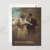 Visbloem Victoriaans paar Poisson d'avril Briefkaart (Voorkant / Achterkant)