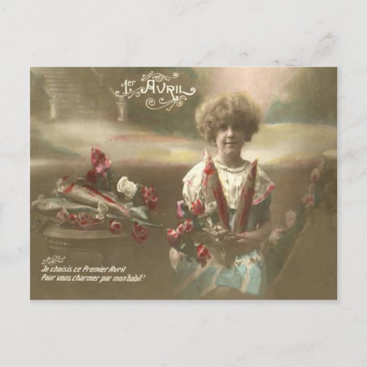Visbloem Victoriaans tuin Poisson d'Avril Briefkaart (Voorkant)