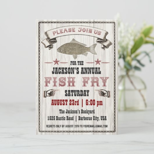  visboer op uitnodiging van hout (Staand voorkant)