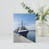Visboot aan de ligplaats briefkaart (Staand voorkant)