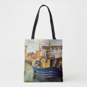 Visboot bij haven tote bag (Voorkant)