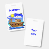 Visboot Cartoon Badge (Voor- en achterkant)