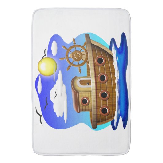 Visboot Cartoon Badmat (Voorkant Verticaal)