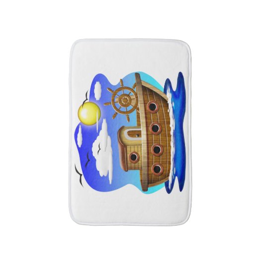 Visboot Cartoon Badmat (Voorkant Verticaal)