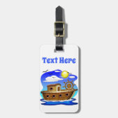Visboot Cartoon  Bagagelabel (Voorkant verticaal)