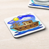 Visboot Cartoon  Bier Onderzetter (Linkerzijde)