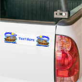 Visboot Cartoon  Bumpersticker (Op Truck)