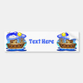 Visboot Cartoon  Bumpersticker (Voorkant)