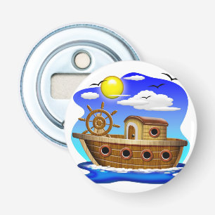 Visboot Cartoon Button Flesopener