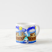 Visboot Cartoon  Espresso Kop (Voorkant rechts)