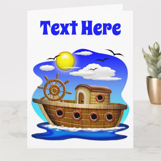 Visboot Cartoon  Kaart (Kleine Plant)