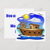 Visboot Cartoon  Kaart (Voorkant / Achterkant)