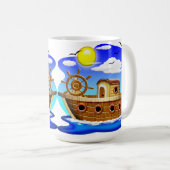 Visboot Cartoon  Koffiemok (Voorkant rechts)