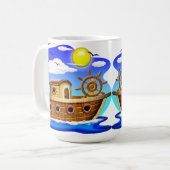 Visboot Cartoon  Koffiemok (Voorkant links)