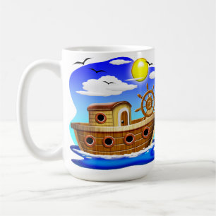Visboot Cartoon Koffiemok