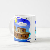 Visboot Cartoon  Koffiemok (Voorkant links)