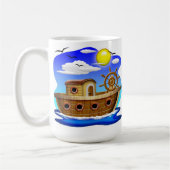 Visboot Cartoon Koffiemok (Links)