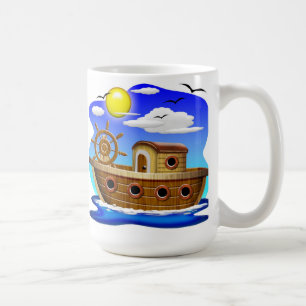 Visboot Cartoon Koffiemok