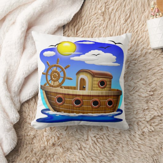 Visboot Cartoon Kussen (Deken)