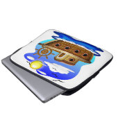 Visboot Cartoon  Laptop Sleeve (Voorkant onderkant)