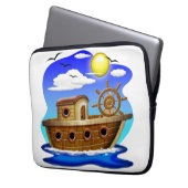 Visboot Cartoon  Laptop Sleeve (Voorkant Links)