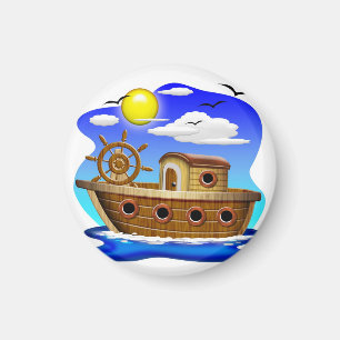 Visboot Cartoon Magneet