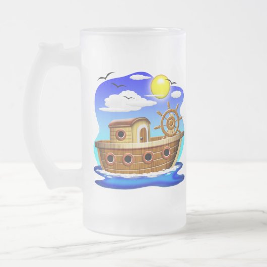 Visboot Cartoon  Matglas Bierpul (Links)