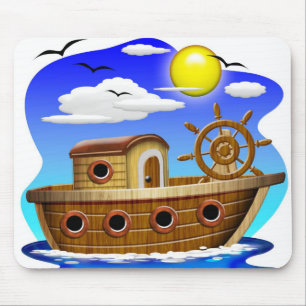 Visboot Cartoon Muismat