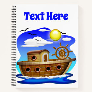 Visboot Cartoon Notitieboek