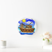 Visboot Cartoon Ronde Klok (Huis)