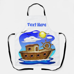 Visboot Cartoon  Schort