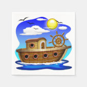 Visboot Cartoon  Servet (Voorkant)