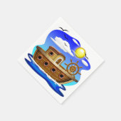 Visboot Cartoon  Servet (Hoek)