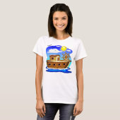 Visboot Cartoon  T-shirt (Voorkant volledig)
