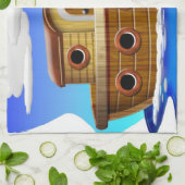 Visboot Cartoon Theedoek (Gevouwen)