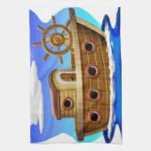Visboot Cartoon Theedoek (Verticaal)
