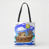 Visboot Cartoon Tote Bag (Voorkant)