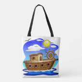 Visboot Cartoon Tote Bag (Achterkant)