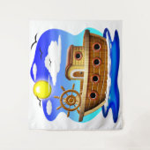Visboot Cartoon  Wandkleed (Voorkant)
