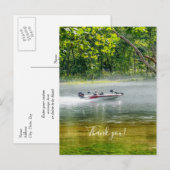 Visboot in beweging Dank je wel ansichtkaart Briefkaart (Voorkant / Achterkant)