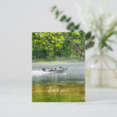 Visboot in beweging Dank je wel ansichtkaart Briefkaart (Staand voorkant)