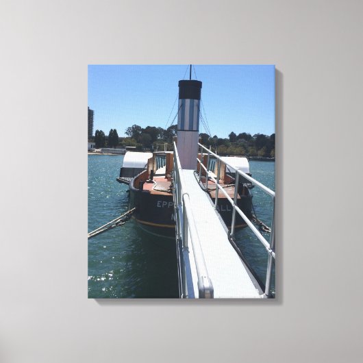 Visboot in de haven canvas afdruk (Voorkant)
